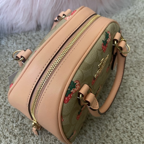 Coach Strawberry Print Sydney Satchel - Picture 3 of 4